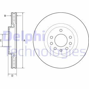 Тормозной диск передний вентилируемый Delphi BG4944C
