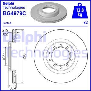 Тормозной диск передний вентилируемый Delphi BG4979C