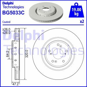 Диск тормозной Delphi BG5033C