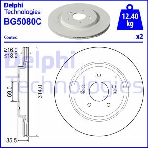Тормозной диск Delphi BG5080C