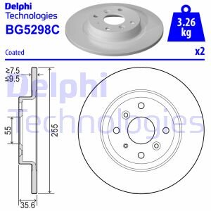 Диск тормозной Delphi BG5298C