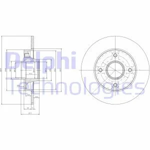 Тормозной диск задний невентилируемый Delphi BG9022RSC (фото 1)