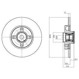 Гальмівний диск з підшипником Delphi BG9053RSC