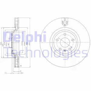 Тормозной диск передний вентилируемый Delphi BG9054