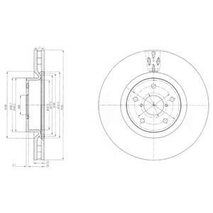 Тормозной диск передний вентилируемый Delphi BG9055