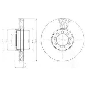 Тормозной диск передний вентилируемый Delphi BG9062