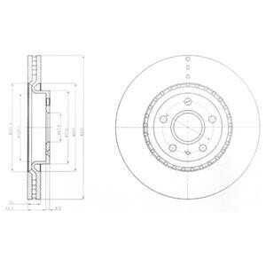 Тормозной диск передний вентилируемый Delphi BG9068