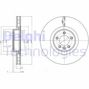 Тормозной диск передний вентилируемый Delphi BG9079C