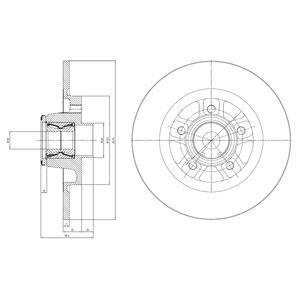 Диск гальмівний (задній) Renault Kangoo 08- (274х11) (+ABS) (з підшипником) Delphi BG9113RSC
