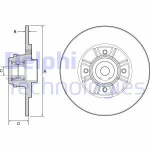 Тормозной диск задний невентилируемый Delphi BG9114RS (фото 1)