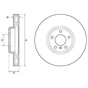 Тормозной диск передний вентилируемый Delphi BG9156C