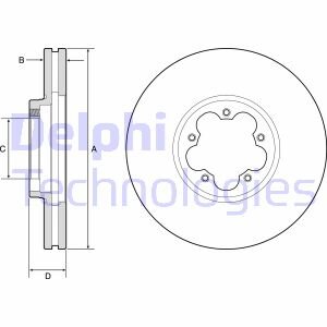 Тормозной диск передний вентилируемый Delphi BG9176C