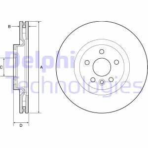 Тормозной диск передний вентилируемый Delphi BG9183C