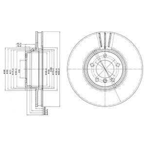 Тормозной диск передний вентилируемый Delphi BG9212