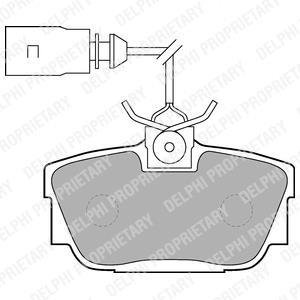 Колодки гальмівні (задні) VW T4 98-00 (Trw) (з датчиками) Delphi LP1541 (фото 1)