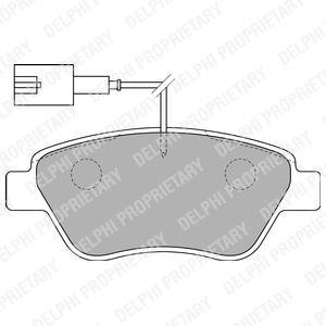 Колодки гальмівні (передні) Fiat Doblo/Citroen Nemo/Peugeot Bipper 01- (Bosch) (+ датчик) Delphi LP1722 (фото 1)