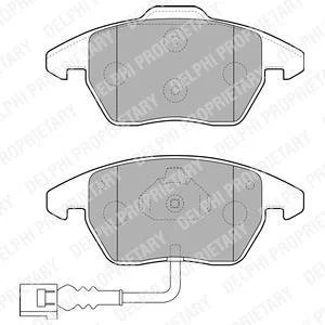 Колодки гальмівні (передні) VW Caddy/Golf/Passat/Skoda Fabia/Octavia 03- (с датч.) (Continental) Delphi LP1837