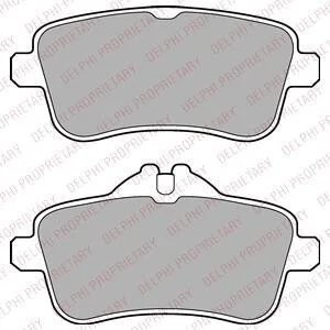 Комплект гальмівних колодок задн, MERCEDES A (W176), CLA (C117), CLA SHOOTING BRAKE (X117), GL (X166), GLA (X156), GLE (C292), GLE (W166), GLS (X166), M (W166), SLC (R172) 2.0-5.5 06.11- Delphi LP2443 (фото 1)