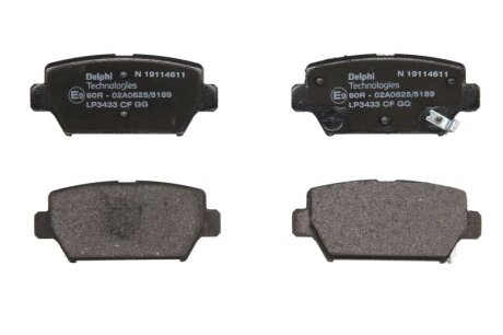 Тормозные колодки дисковые, комплект Delphi LP3433