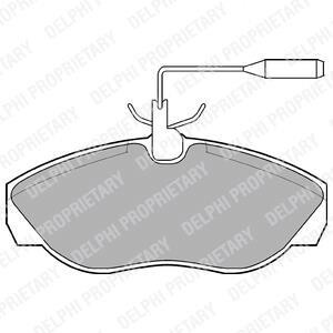 Тормозные колодки дисковые, комплект Delphi LP877