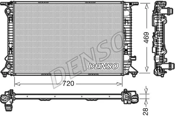Радиатор охлаждения двигателя DENSO DRM02022 (фото 1)