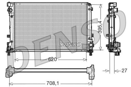 Радиатор охлаждения двигателя DENSO DRM09163