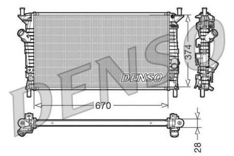 Радиатор охлаждения двигателя DENSO DRM10074