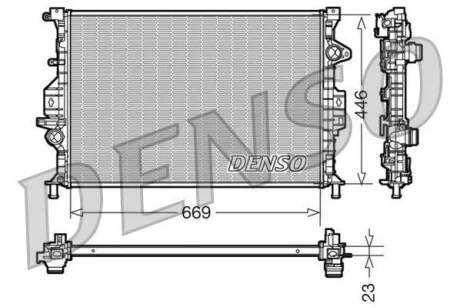 Радиатор охлаждения двигателя DENSO DRM10077
