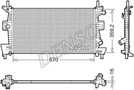 Радиатор охлаждения двигателя DENSO DRM10114
