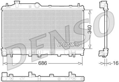 Радиатор охлаждения двигателя DENSO DRM36013