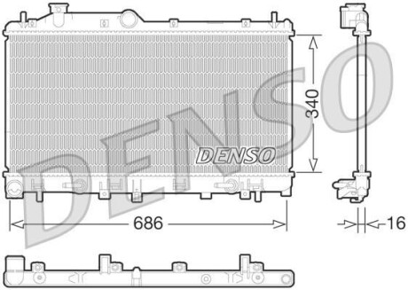 Радиатор охлаждения двигателя DENSO DRM36015