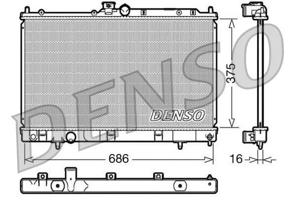 Радиатор охлаждения двигателя DENSO DRM45025 (фото 1)