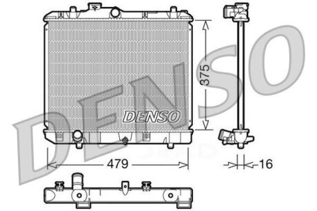 Радиатор охлаждения двигателя DENSO DRM47004