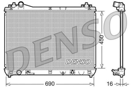 Радиатор охлаждения двигателя DENSO DRM47017