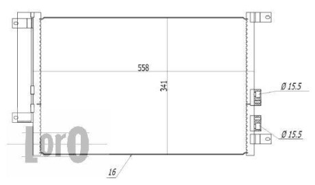 Радиатор кондиционера (Конденсатор) DEPO 002-016-0001