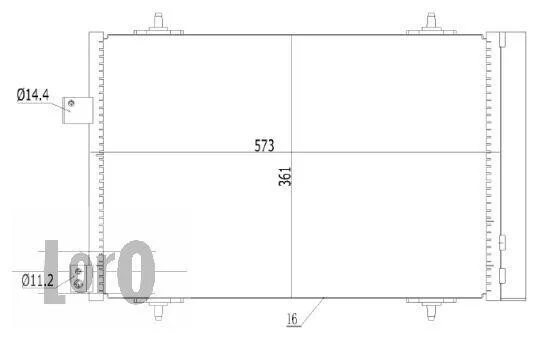 Радиатор кондиционера (Конденсатор) DEPO 009-016-0003 (фото 1)