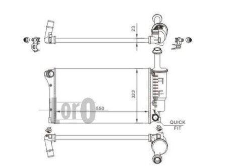 Радиатор охлаждения двигателя DEPO 016-017-0056