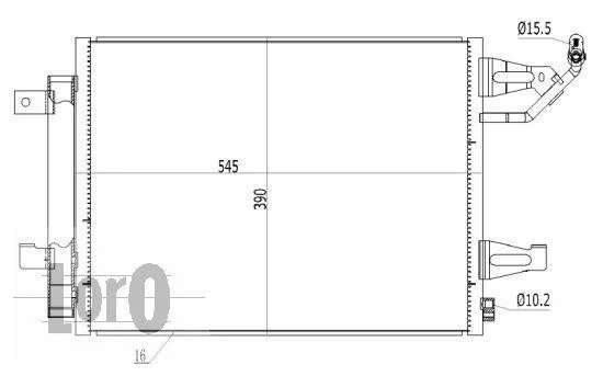 Радиатор кондиционера (Конденсатор) DEPO 033-016-0016 (фото 1)