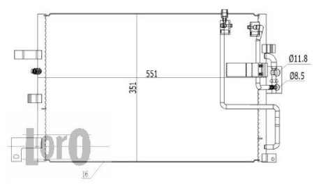 Радиатор кондиционера (Конденсатор) DEPO 044-016-0005