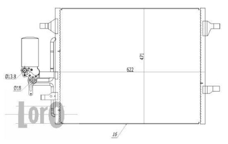 Радиатор кондиционера (Конденсатор) DEPO 052-016-0003