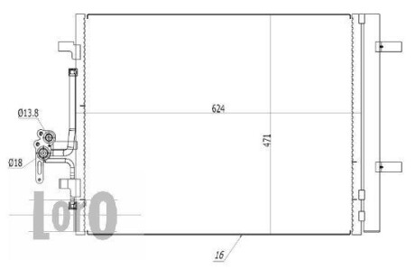 Радиатор кондиционера (Конденсатор) DEPO 052-016-0011