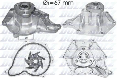 Насос водяний на AUDI A4 A6 A8 Q7 / VW Phaeton (3D2) DOLZ A213
