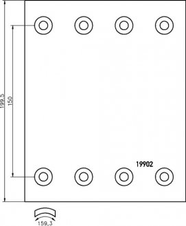 19902 STD BPW Накладки гальмівні DON BC1001011S (фото 1)