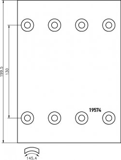 19574 1рем. BPW Накладки тормозные DON BC801A (фото 1)