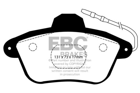 Тормозные колодки дисковые, комплект EBC DP1526
