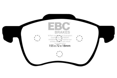 Тормозные колодки дисковые, комплект EBC DP21229