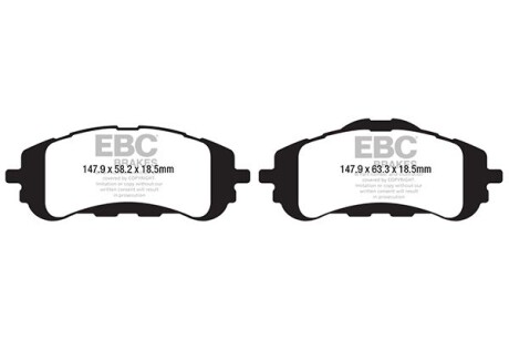 Тормозные колодки дисковые, комплект EBC DP22200