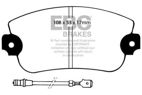 Тормозные колодки дисковые, комплект EBC DP230