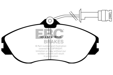 Тормозные колодки дисковые, комплект EBC DP3711C