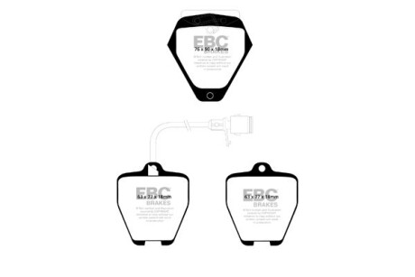 Тормозные колодки дисковые, комплект EBC DP41012R